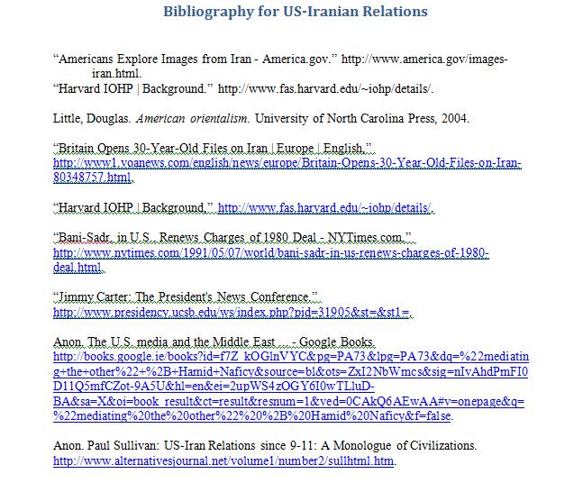 Bibliography example website